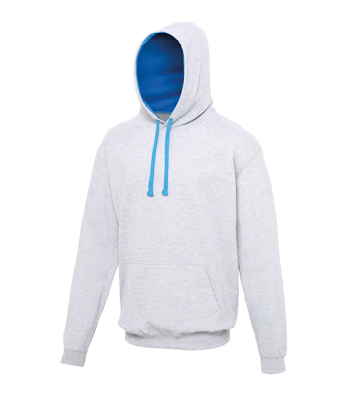 AWDis Varsity Hoodie Unisex - Heather Grey/Sapphire Blue / S / hoodie - Hoodies