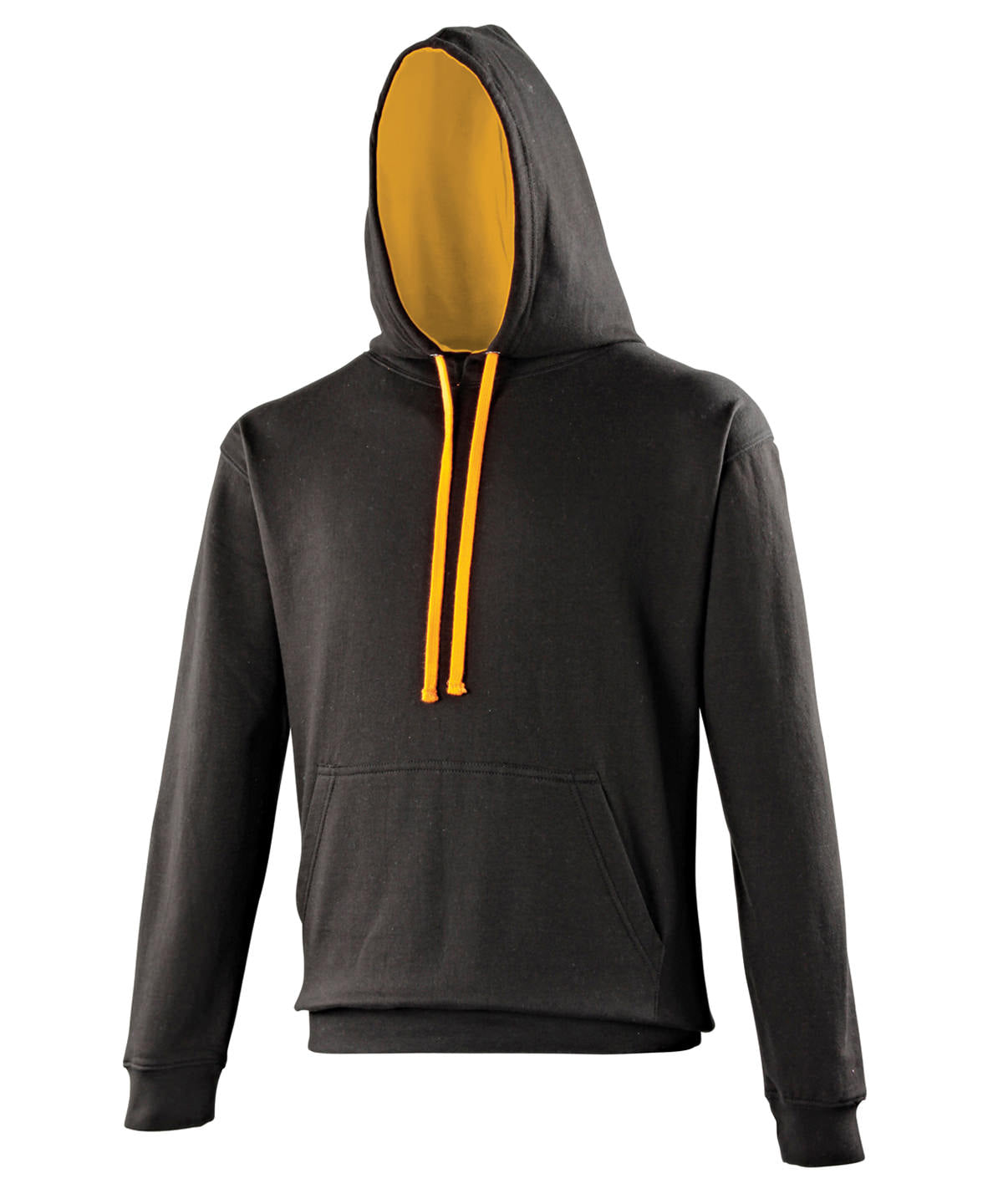 AWDis Varsity Hoodie Unisex - Jet Black/Orange Crush / XS / hoodie - Hoodies