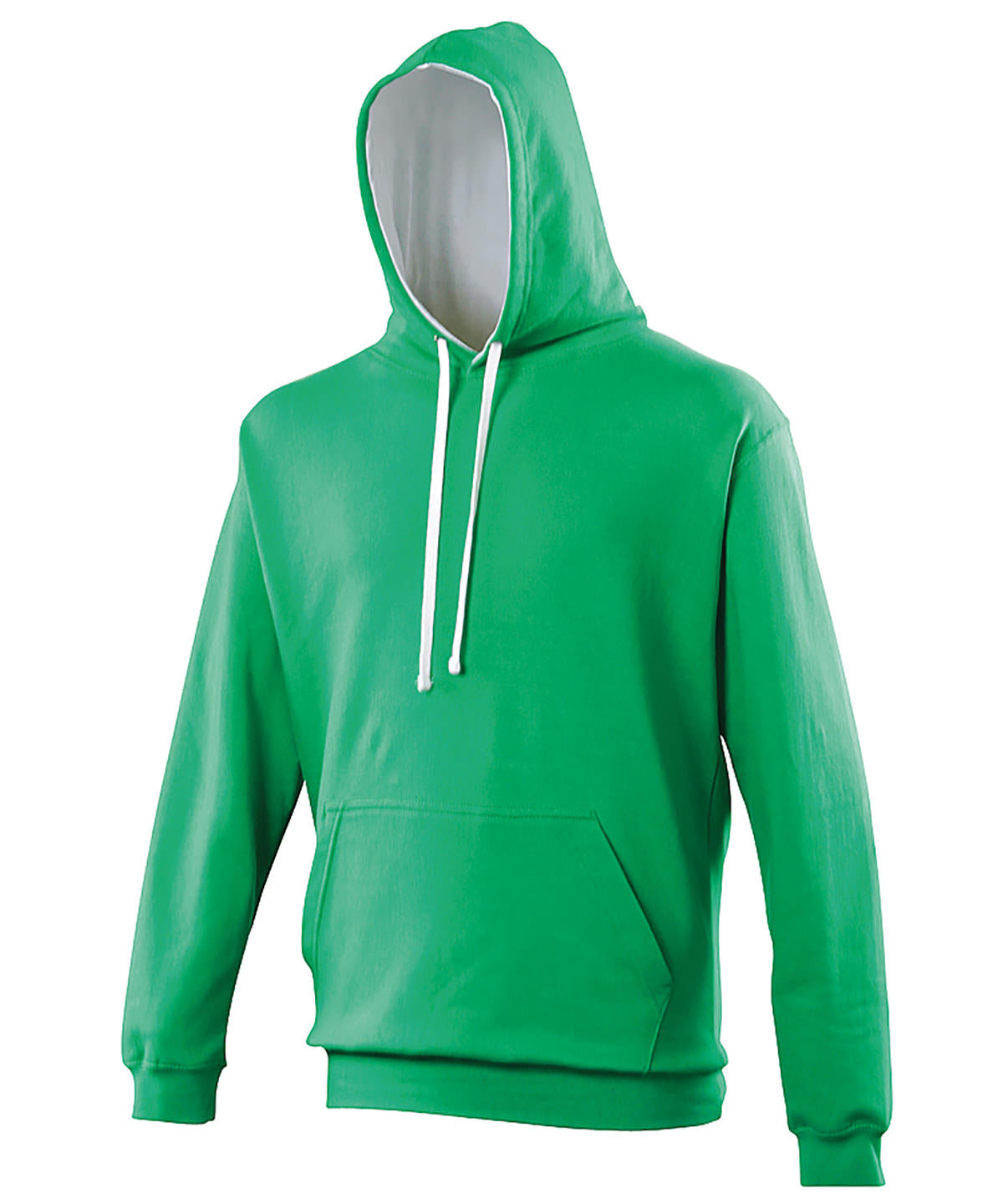 AWDis Varsity Hoodie Unisex - Kelly Green/Arctic White / XS / hoodie - Hoodies