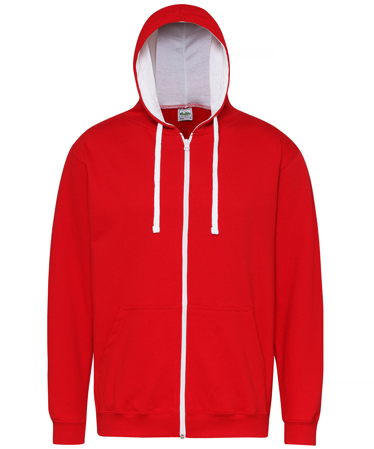 AWDis Varsity Hoodie Unisex - Fire Red/Arctic White / S / zoodie - Hoodies