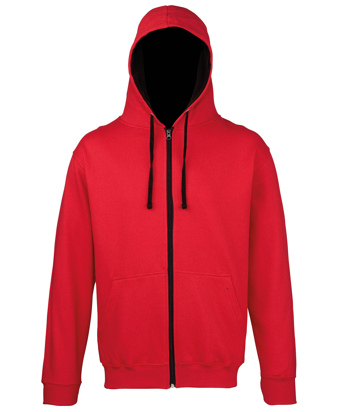 AWDis Varsity Hoodie Unisex - Fire Red/Jet Black / S / zoodie - Hoodies