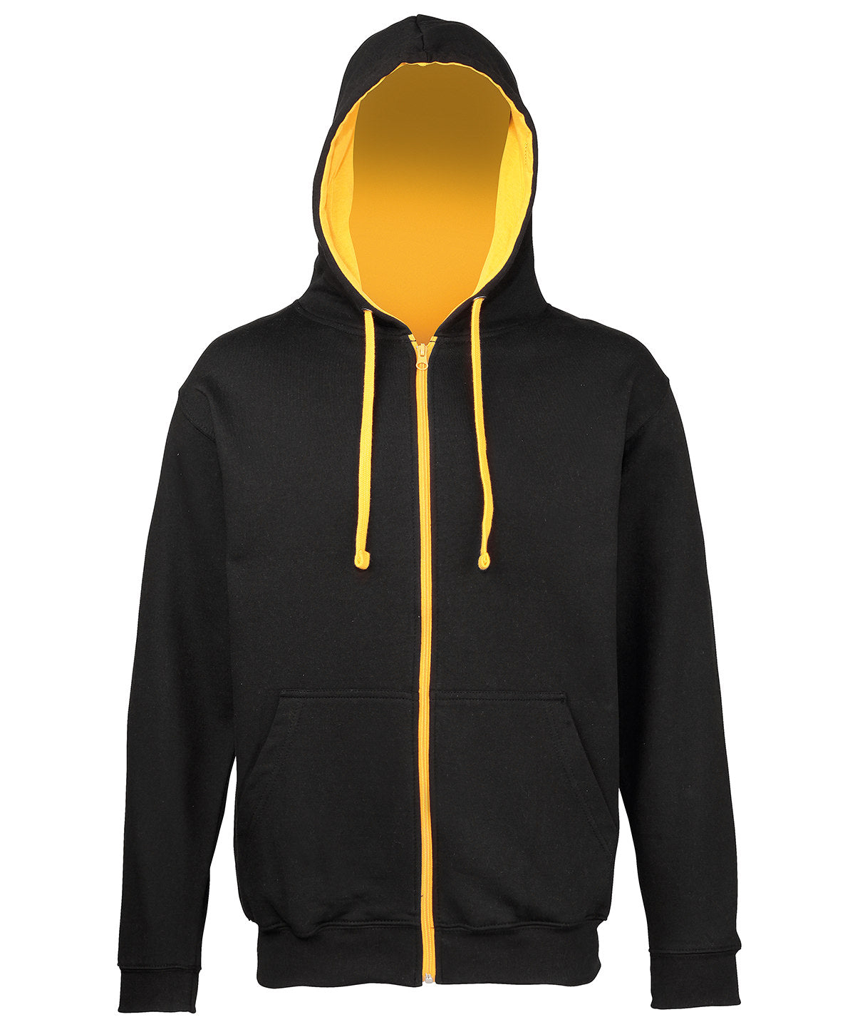 AWDis Varsity Hoodie Unisex - Jet Black/Gold / S / zoodie - Hoodies