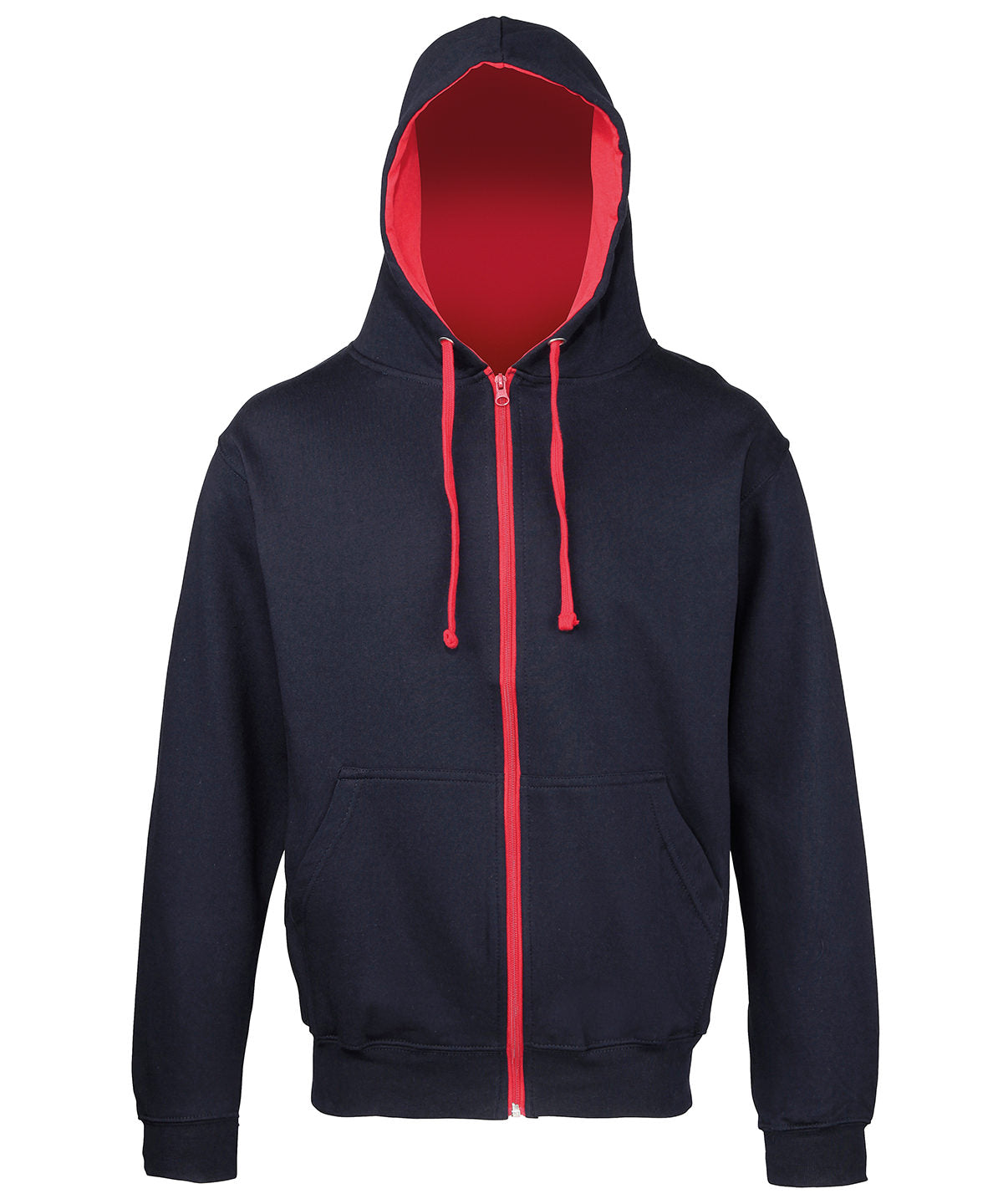 AWDis Varsity Hoodie Unisex - New French Navy/Fire Red / S / zoodie - Hoodies