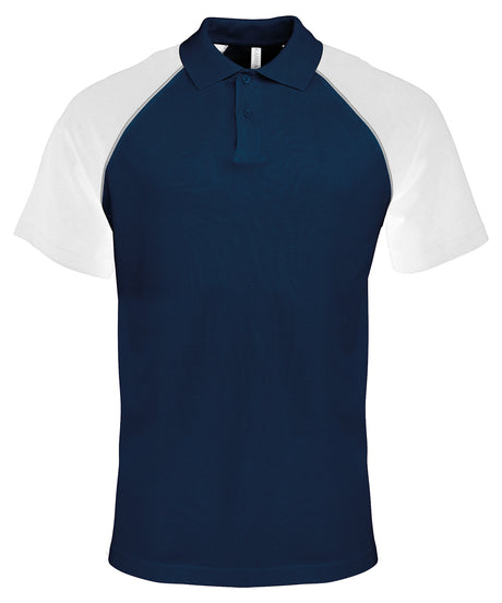 Kariban Polo baseball contrast polo shirt