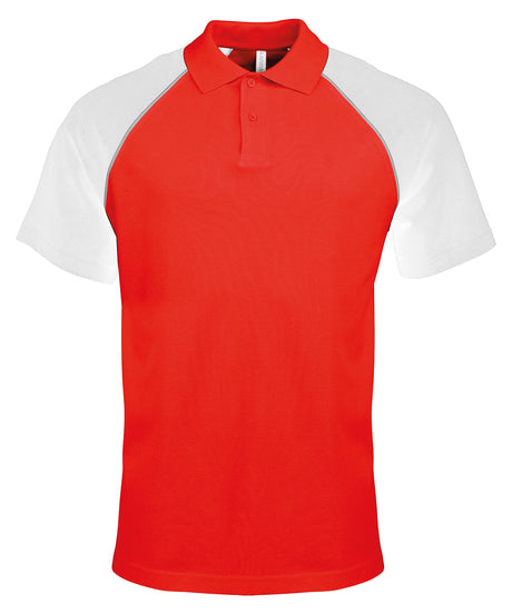 Kariban Polo baseball contrast polo shirt
