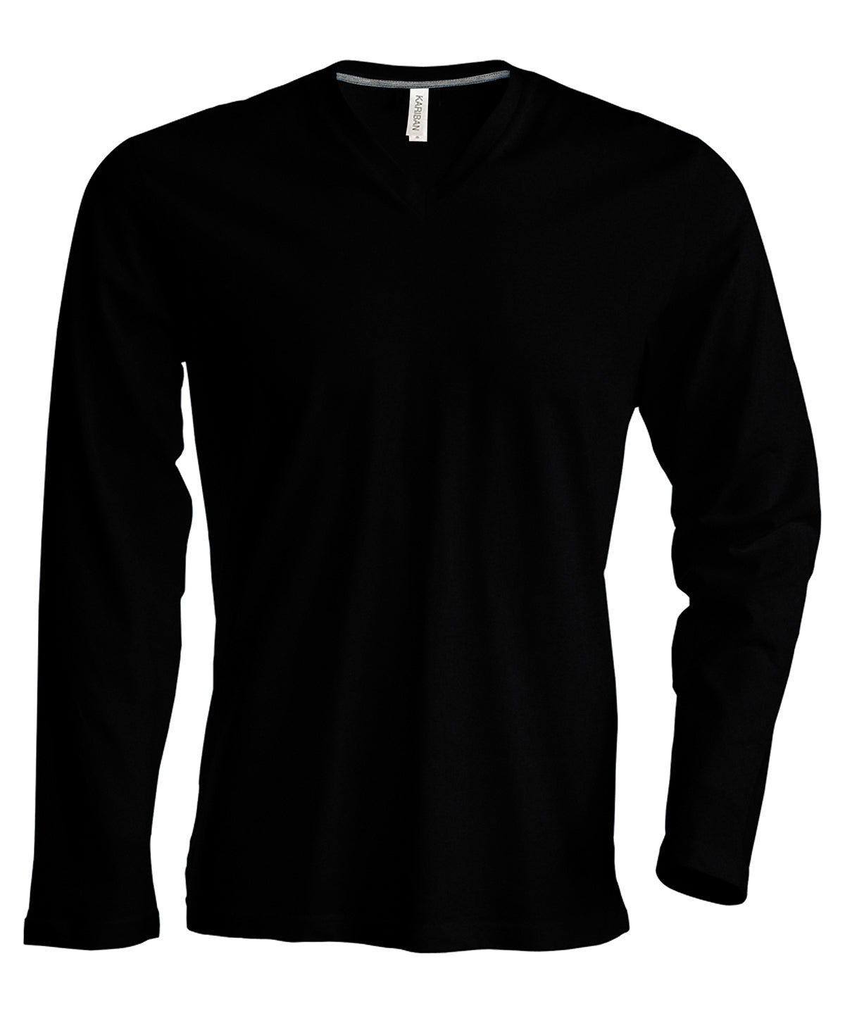 Kariban Mens long-sleeved V-neck T-shirt