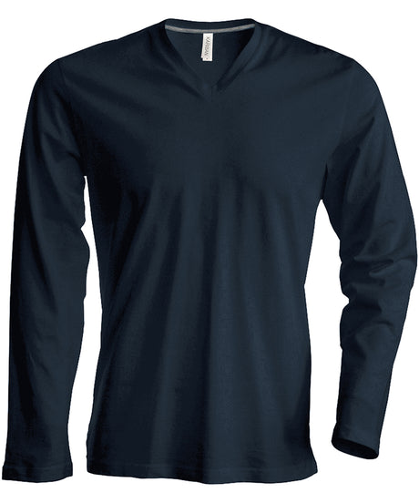 Kariban Mens long-sleeved V-neck T-shirt