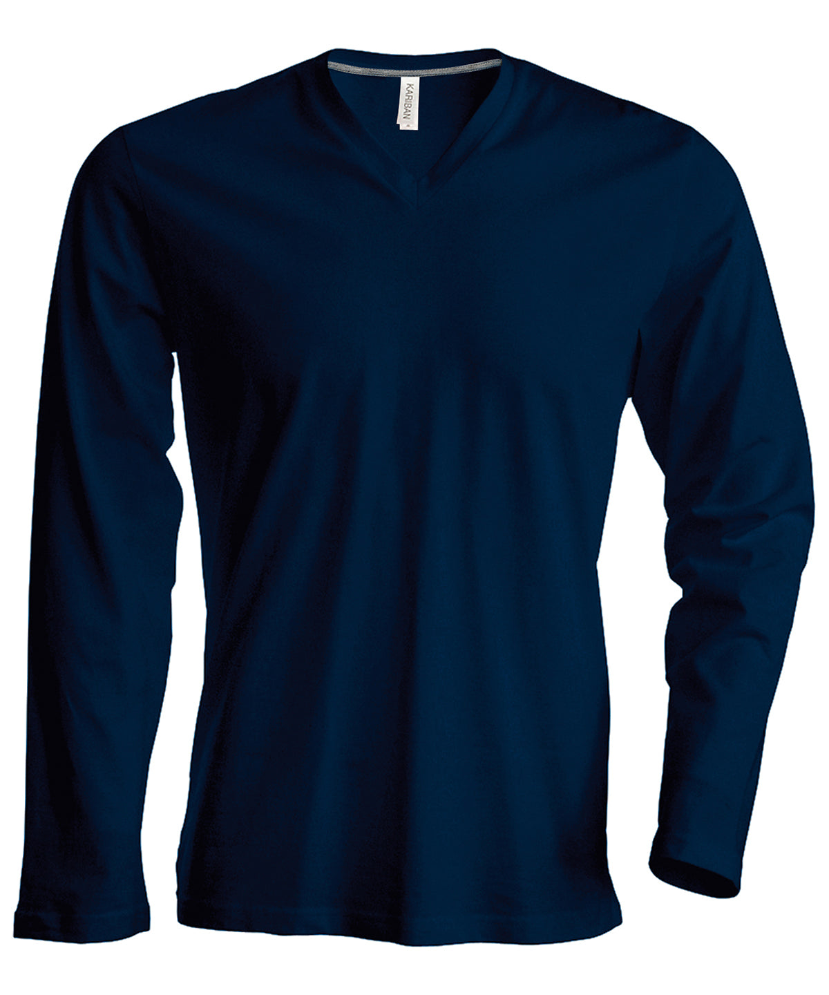Kariban Mens long-sleeved V-neck T-shirt