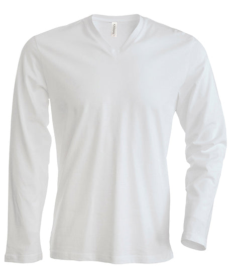 Kariban Mens long-sleeved V-neck T-shirt