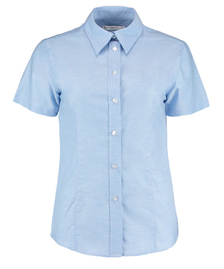 Kustom Kit Women's workplace Oxford blouse short-sleeved
