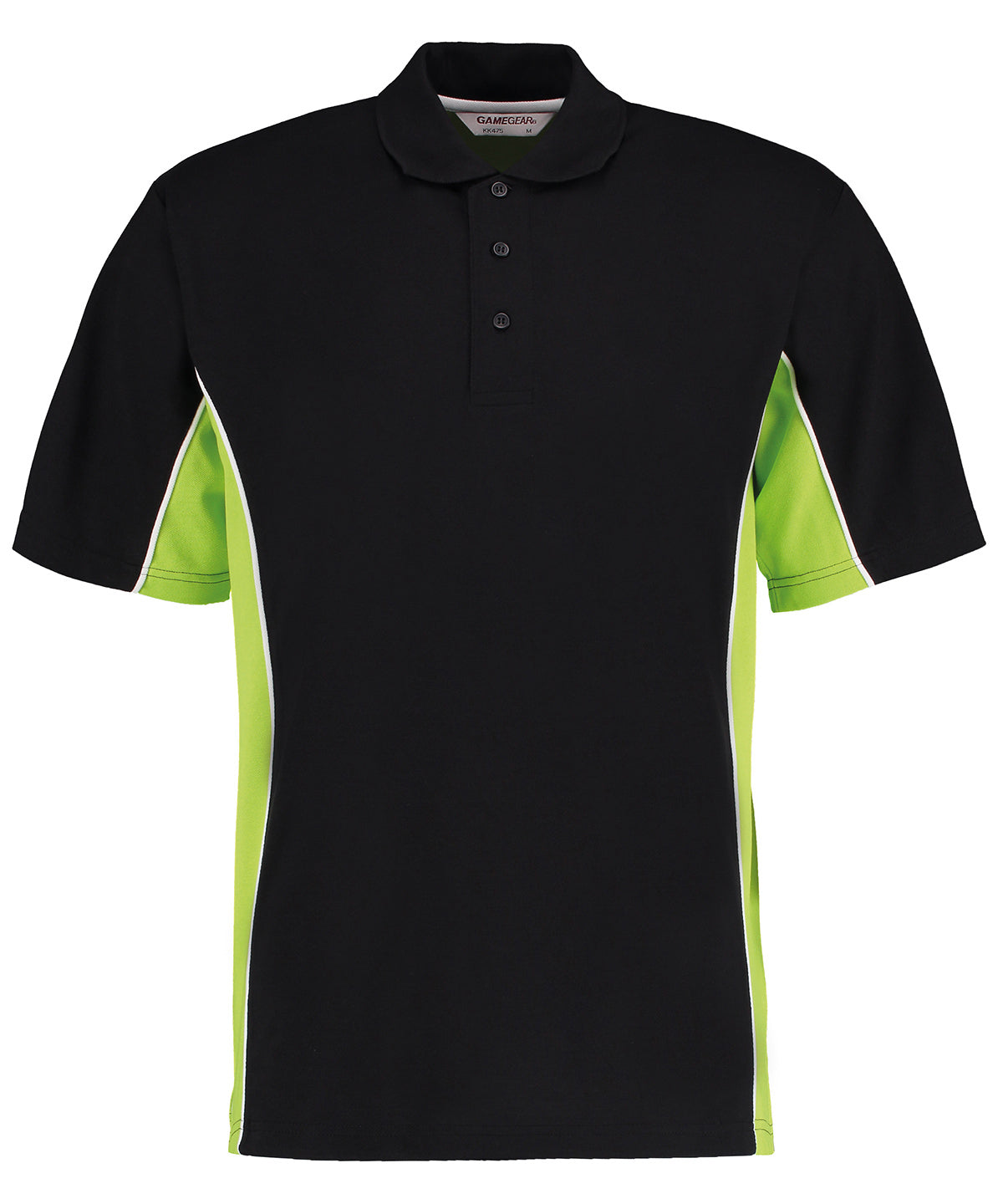 Kustom Kit Track polo Black/Lime/White - XXS - Polo Shirts