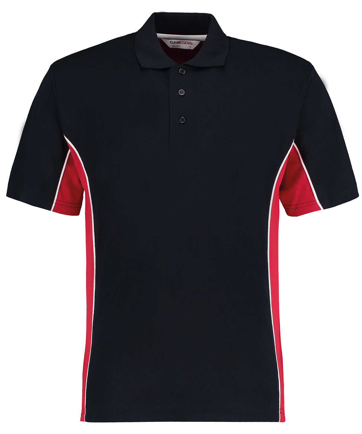 Kustom Kit Track polo Navy/Red/White - S - Polo Shirts