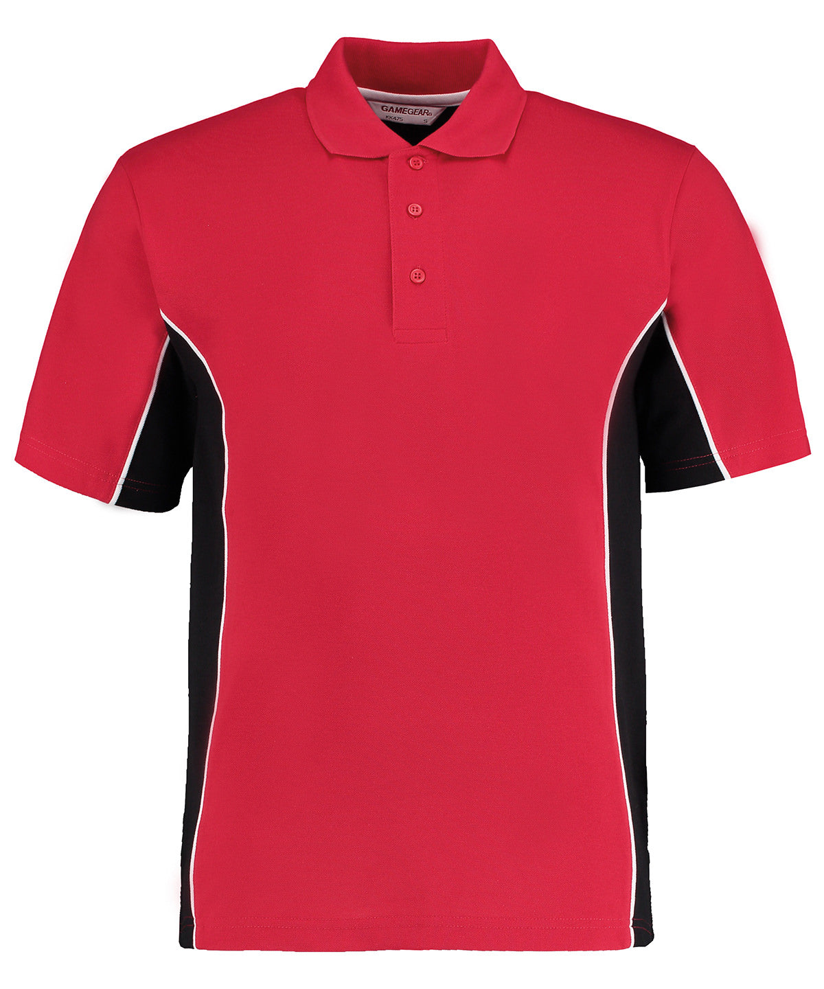 Kustom Kit Track polo Red/Black/White - S - Polo Shirts