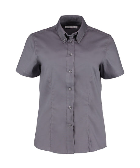 Kustom Kit Women's corporate Oxford blouse short-sleeved
