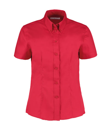 Kustom Kit Women's corporate Oxford blouse short-sleeved