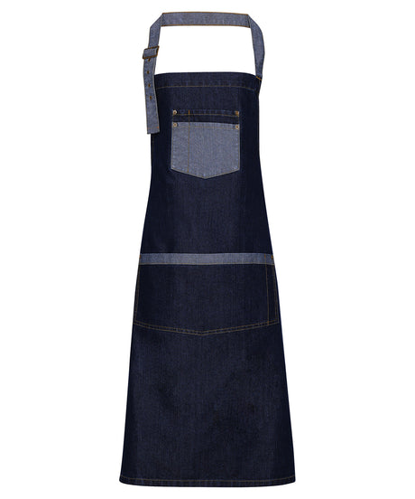 Premier Domain contrast denim bib apron