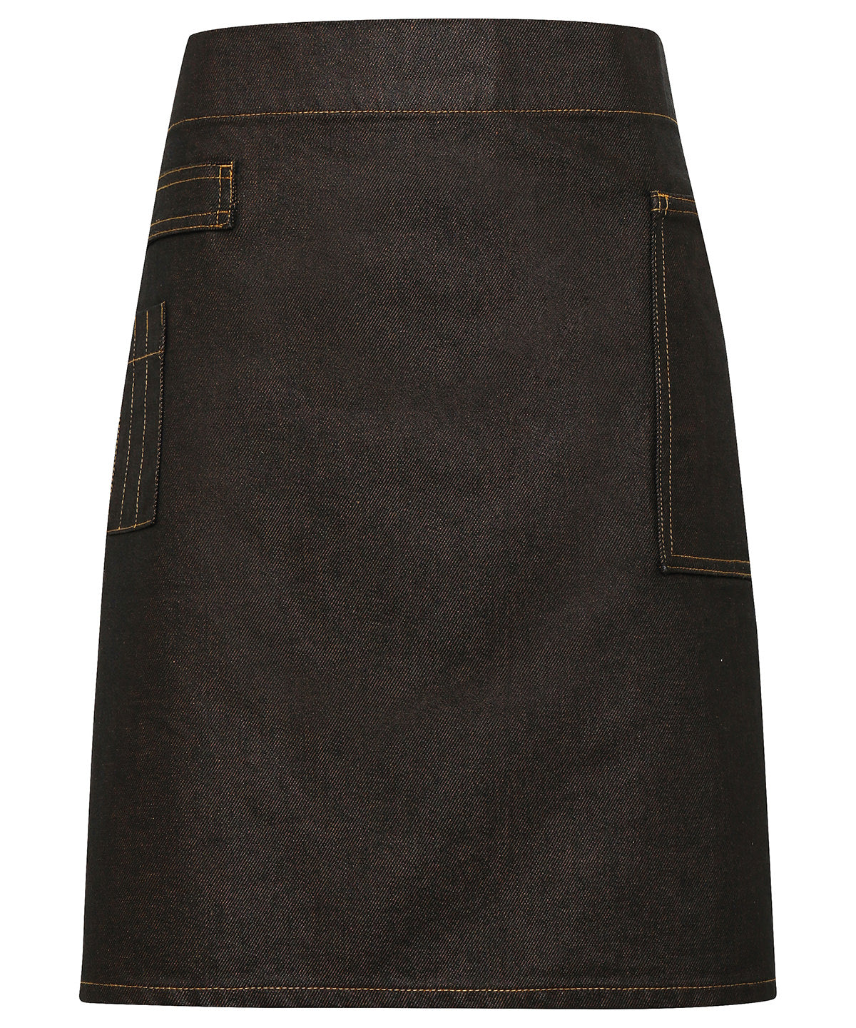 Premier Division waxed-look denim waist apron