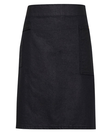 Premier Division waxed-look denim waist apron