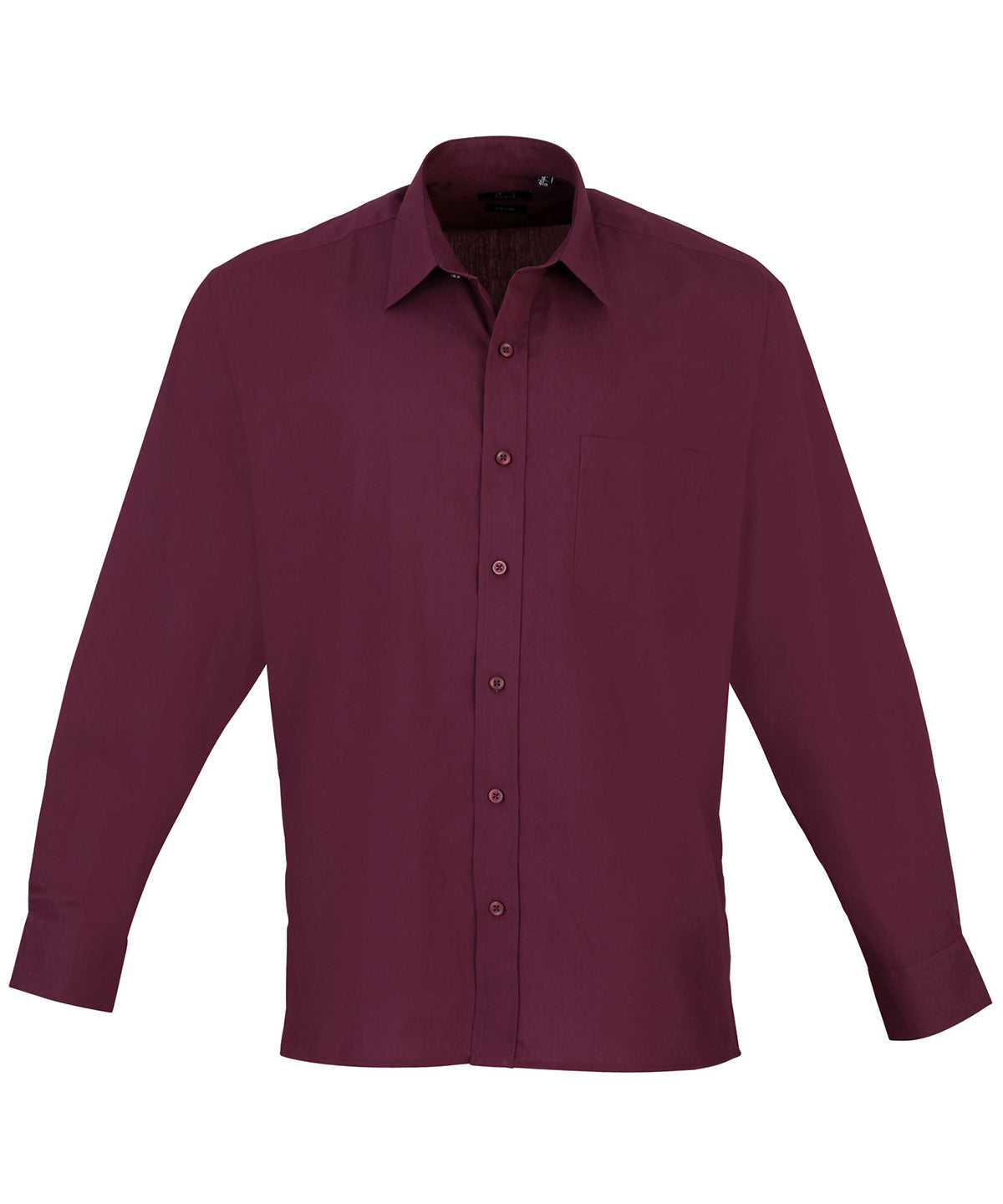 Premier Long sleeve poplin shirt Aubergine