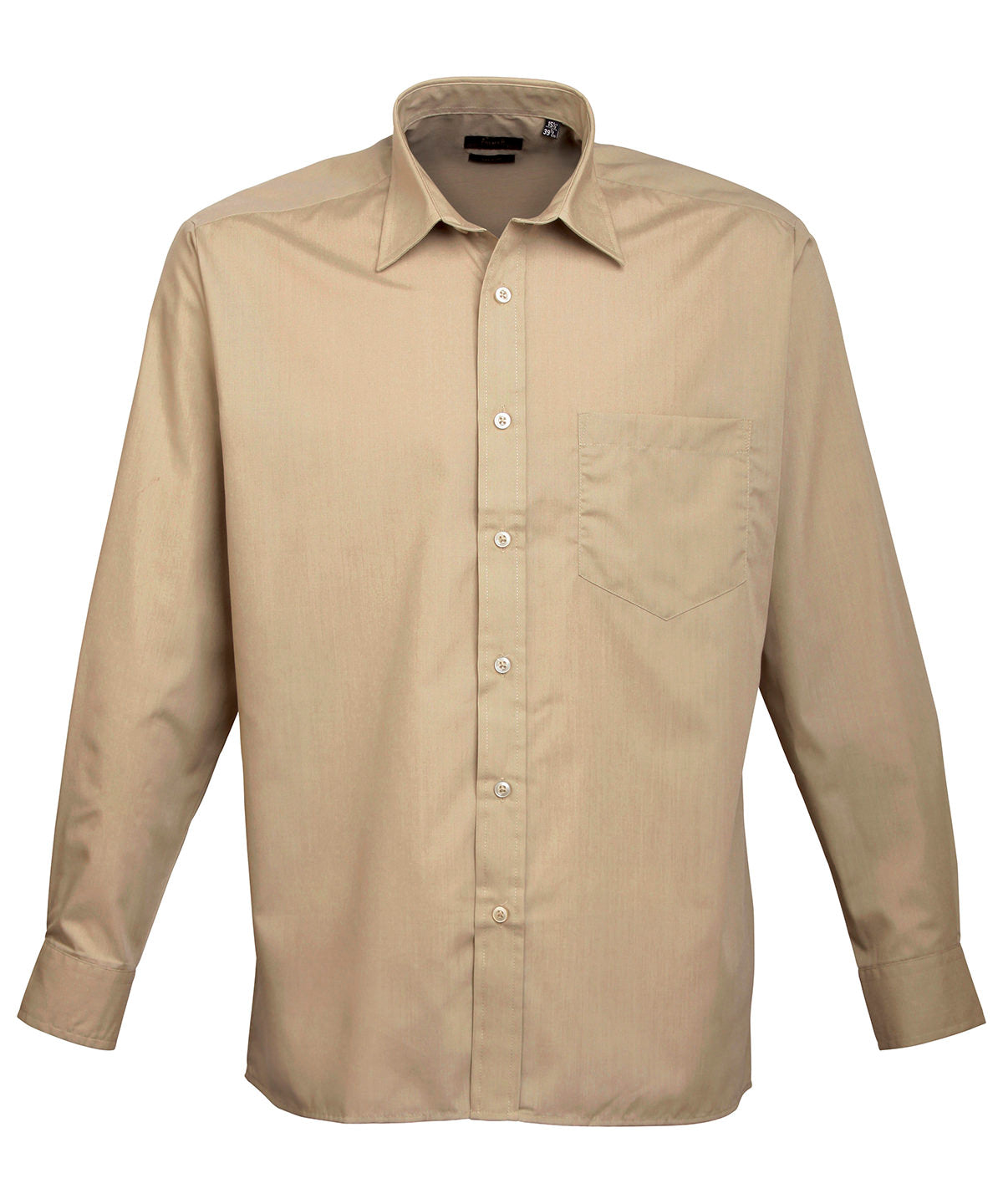 Premier Long sleeve poplin shirt Khaki - 14.5 - Shirts
