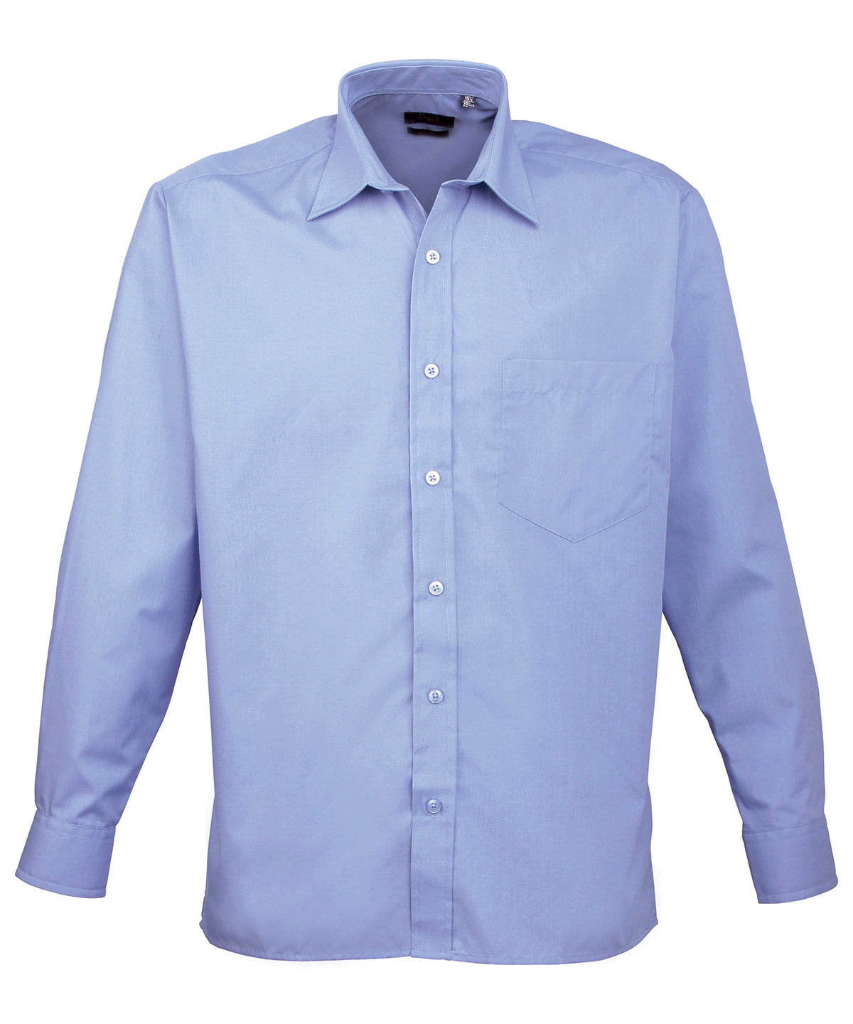 Premier Long sleeve poplin shirt Mid Blue