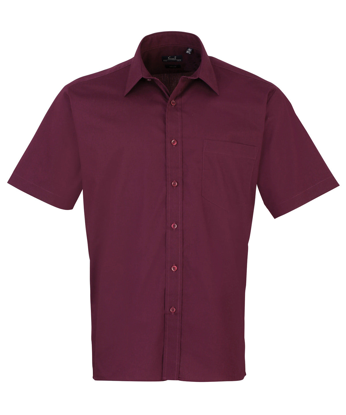 Premier Short sleeve poplin shirt Aubergine