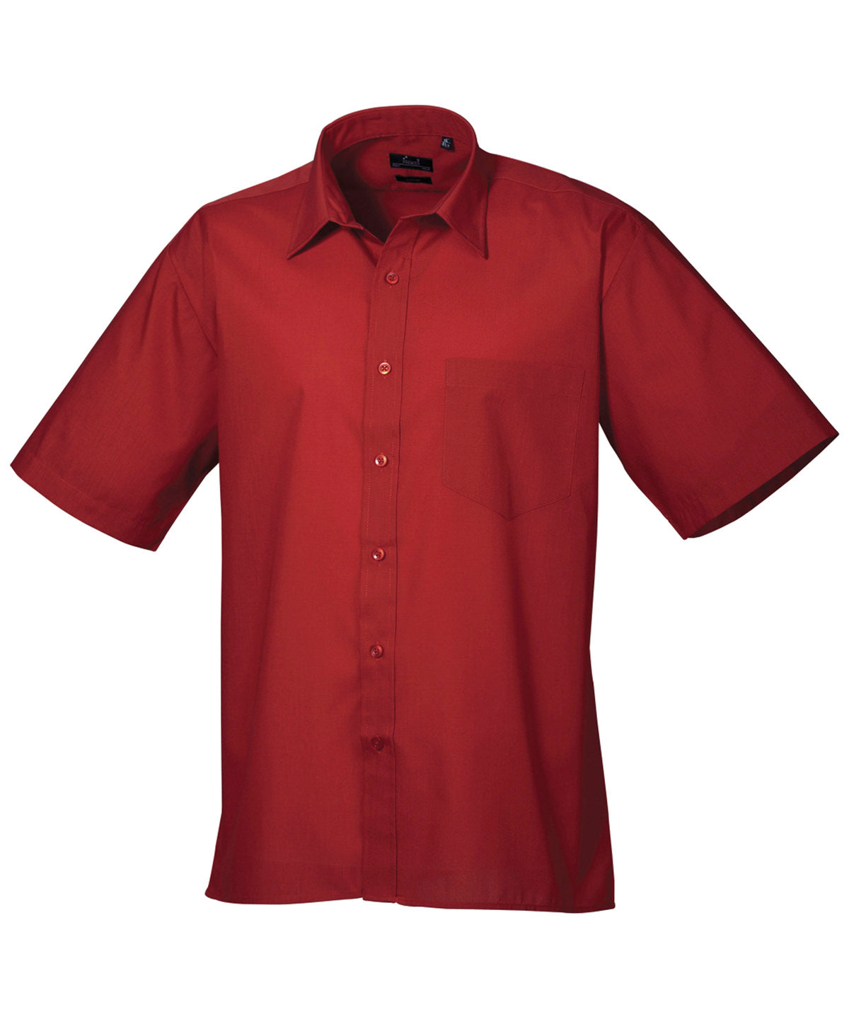 Premier Short sleeve poplin shirt Burgundy