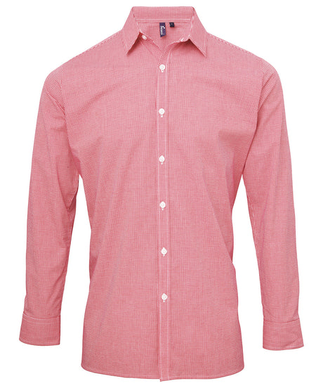 Premier Microcheck  long sleeve cotton shirt