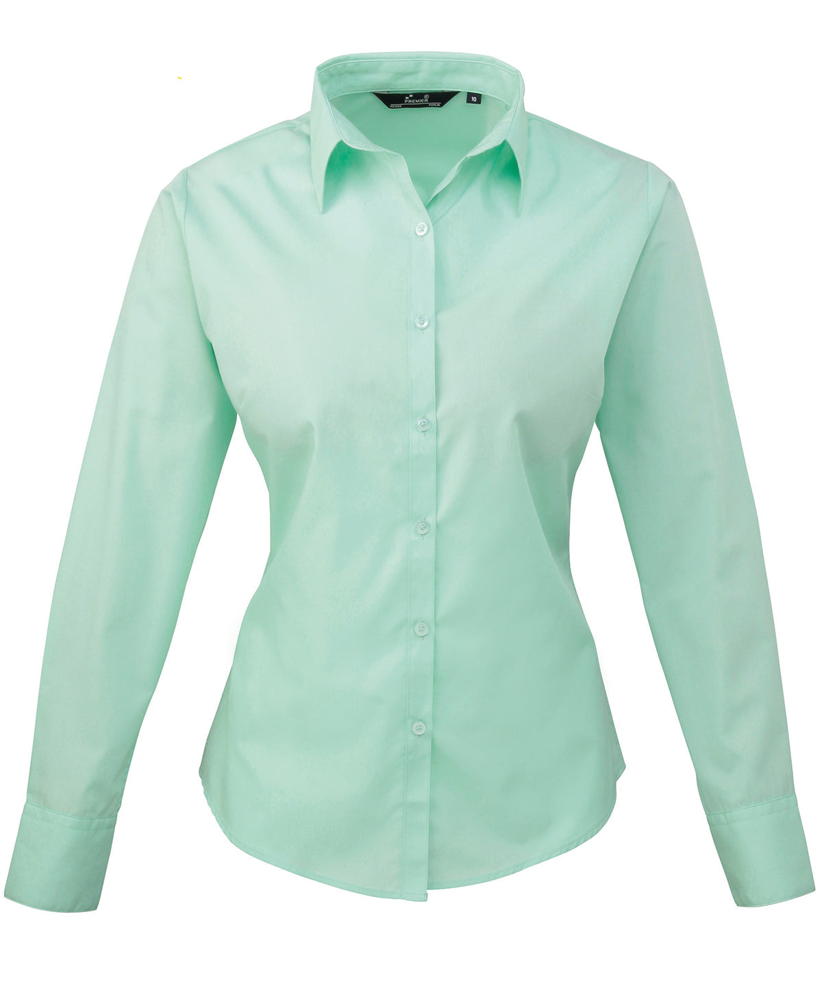 Premier Women’s poplin long sleeve blouse Aqua - 6 - Blouses