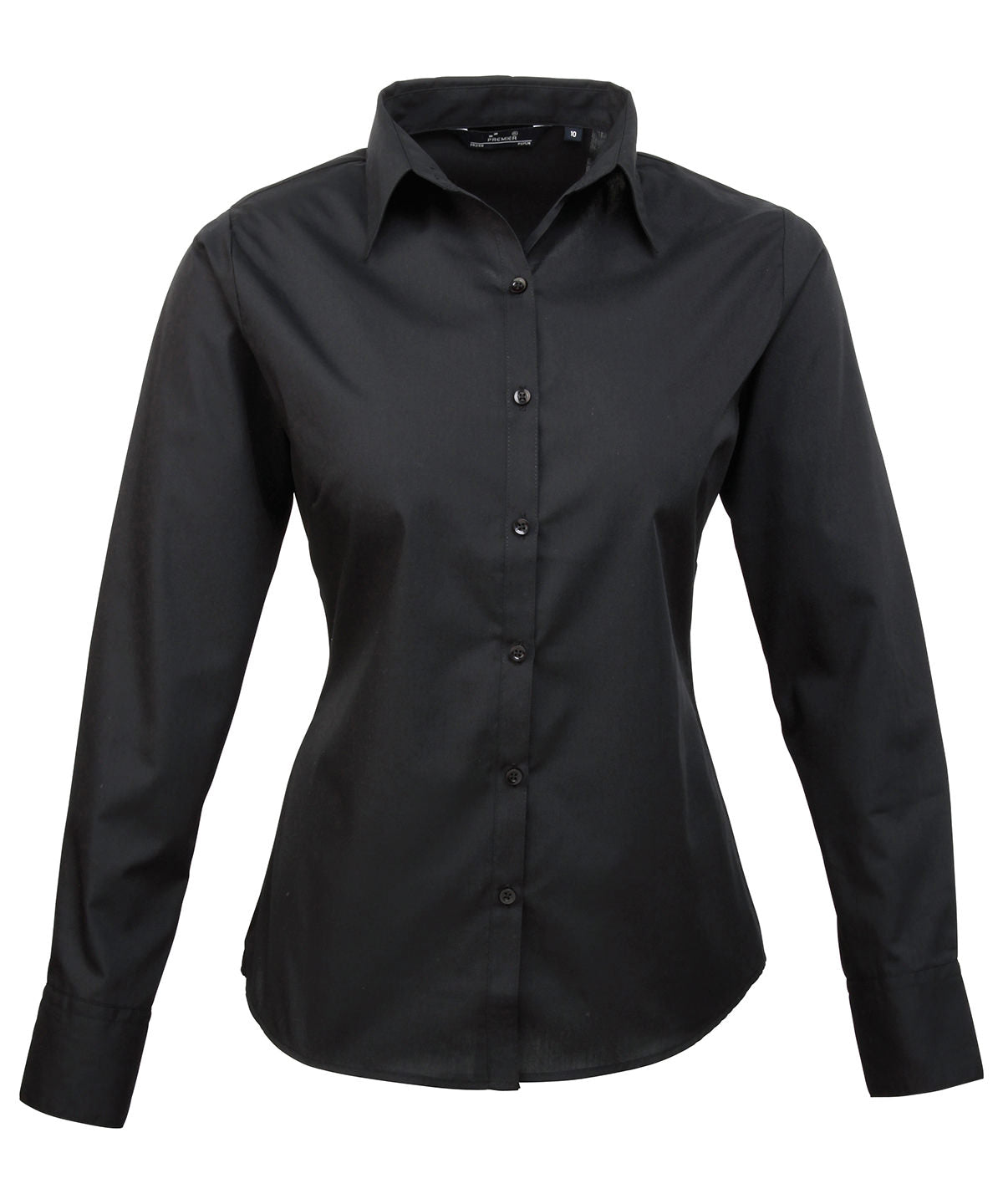 Premier Women’s poplin long sleeve blouse Black - 6 - Blouses