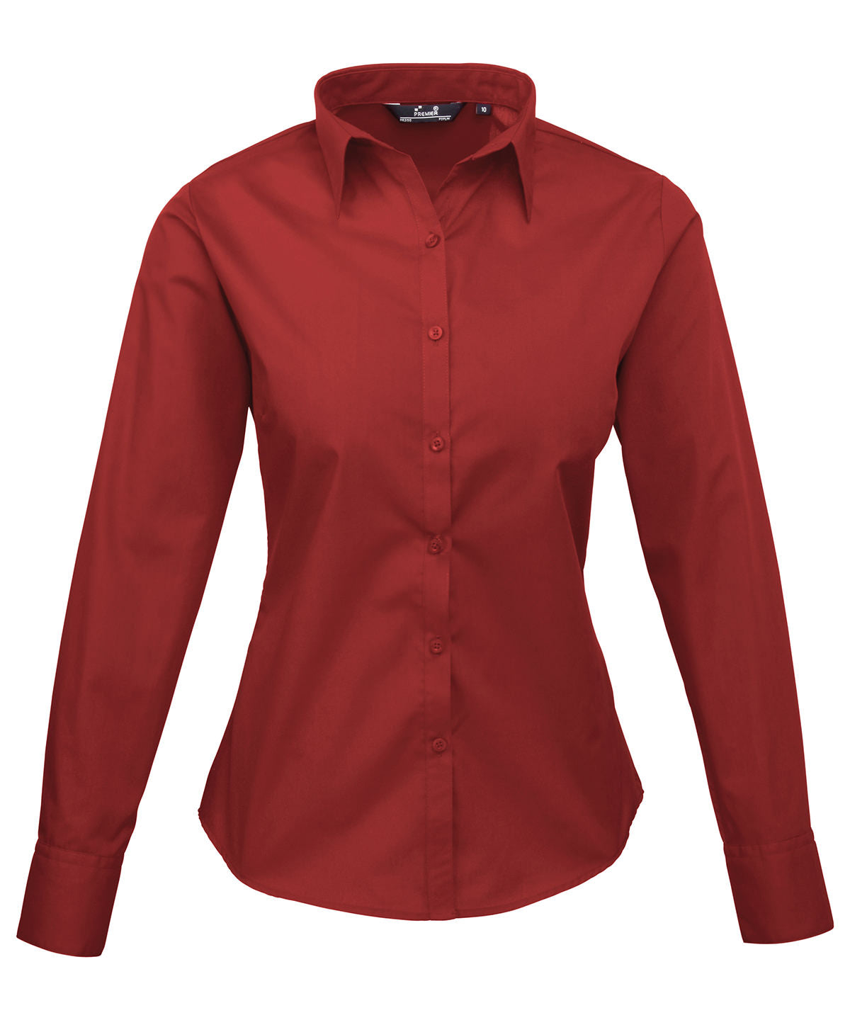 Premier Women’s poplin long sleeve blouse Burgundy - 6 - Blouses