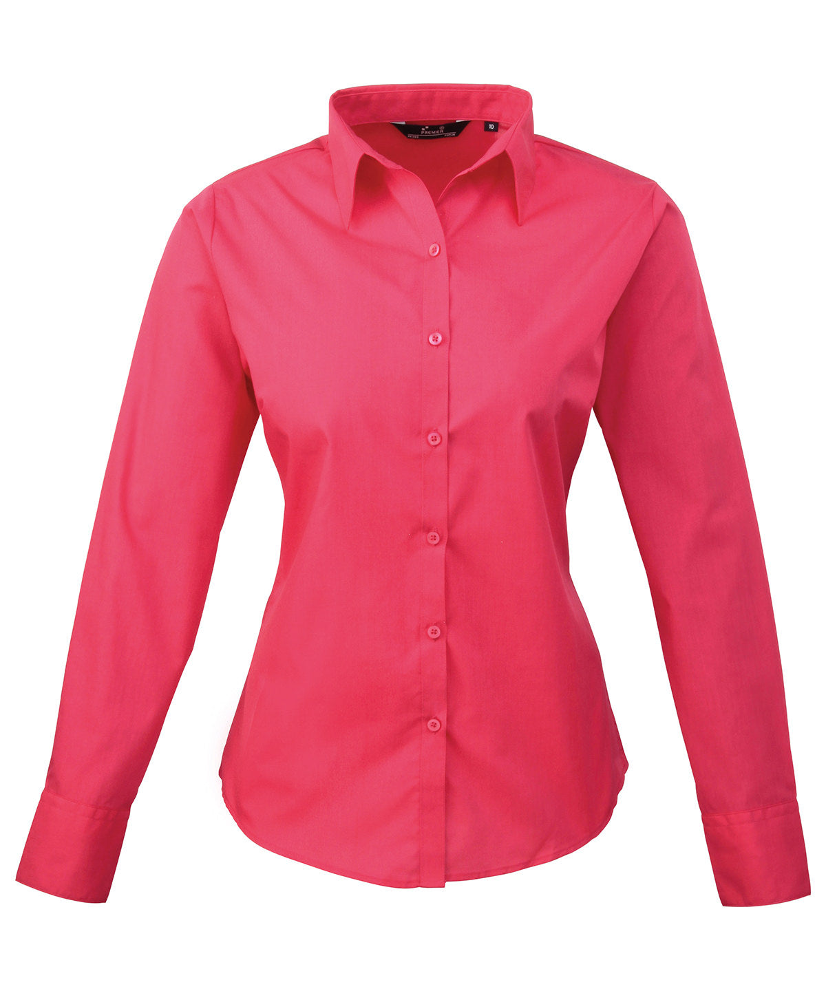 Premier Women’s poplin long sleeve blouse Hot Pink - 6 - Blouses