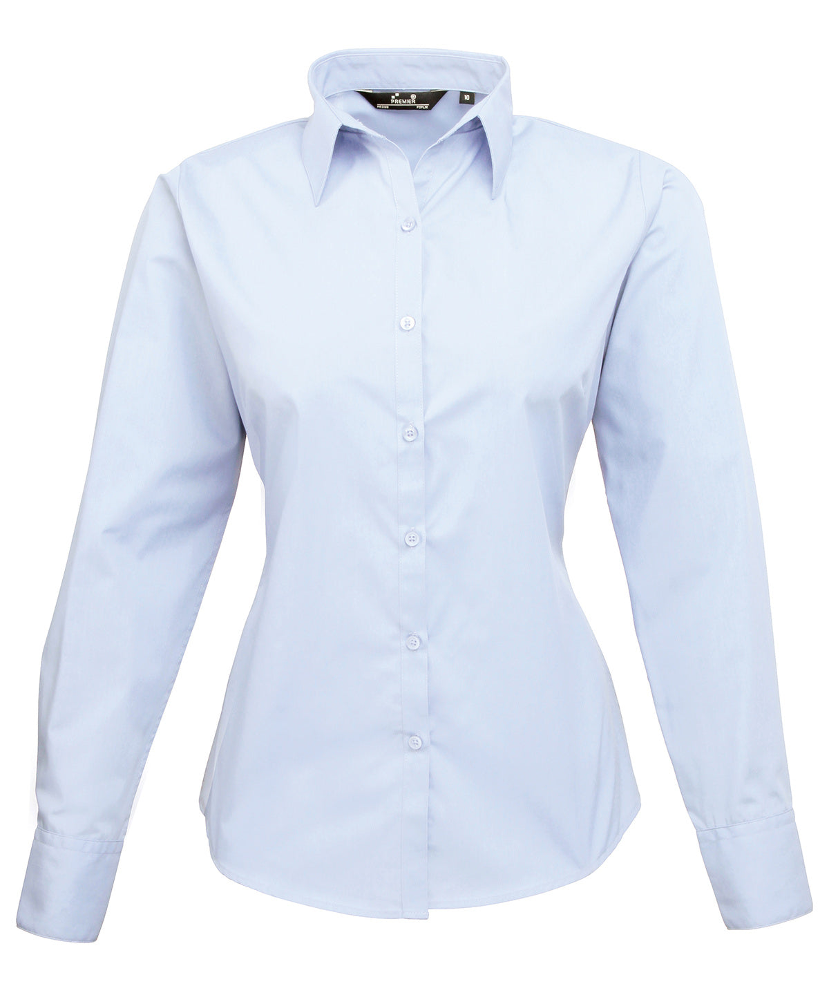 Premier Women’s poplin long sleeve blouse Light Blue - 6 - Blouses
