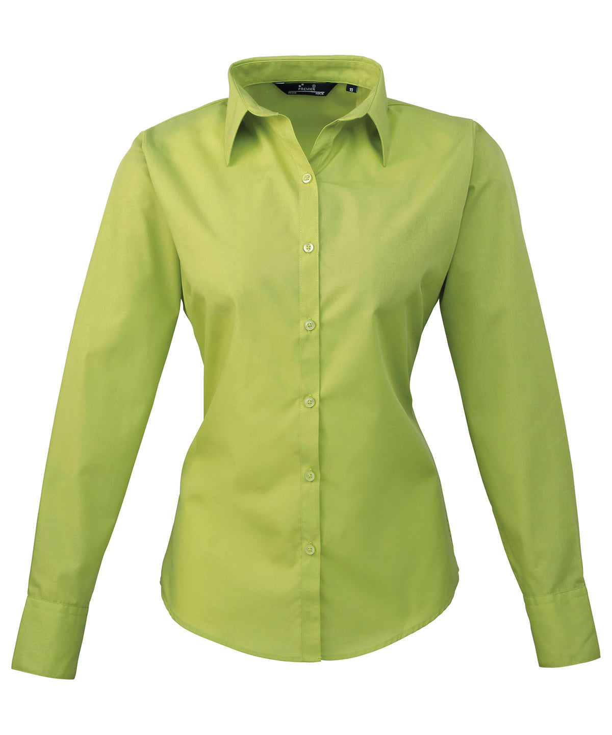 Premier Women’s poplin long sleeve blouse Lime - 6 - Blouses