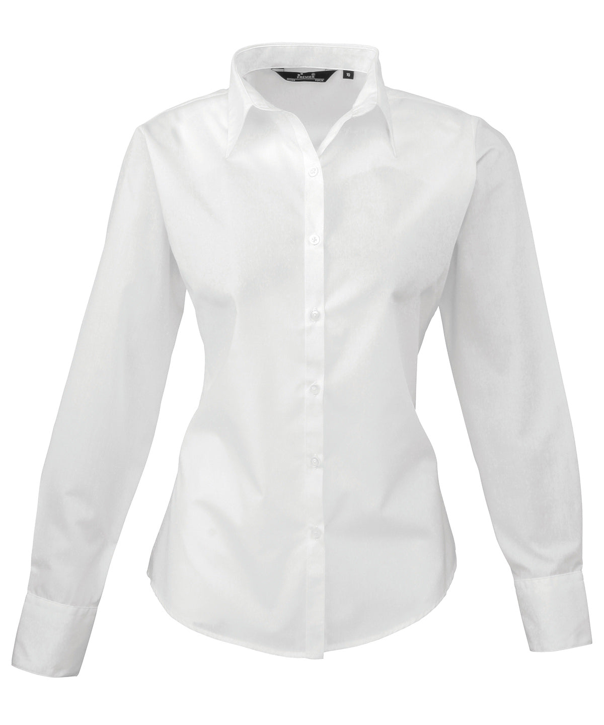 Premier Women’s poplin long sleeve blouse White - 6 - Blouses