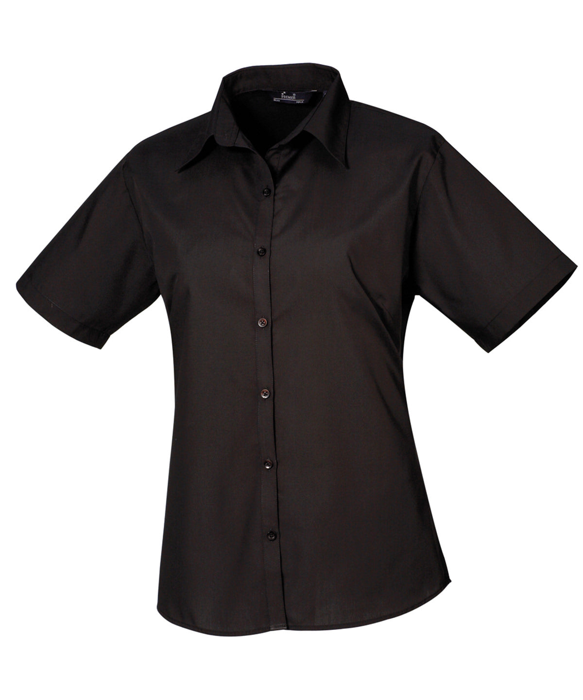 Premier Women’s short sleeve poplin blouse Black - 6 - Blouses