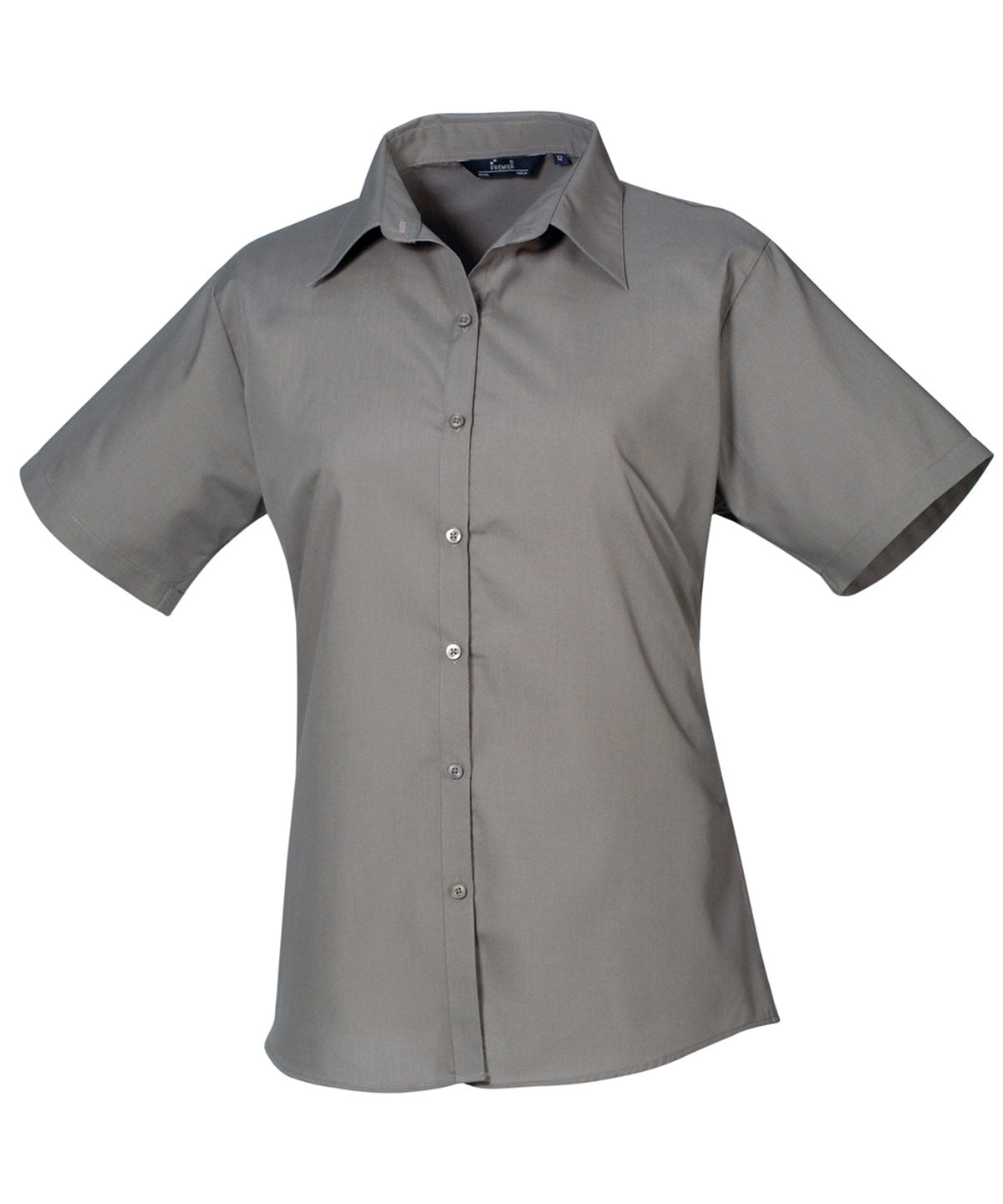 Premier Women’s short sleeve poplin blouse Dark Grey - 6 - Blouses