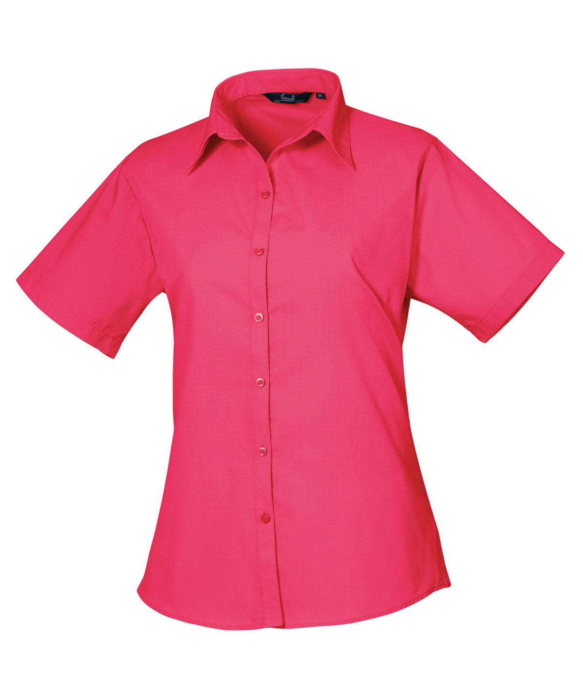 Premier Women’s short sleeve poplin blouse Hot Pink - 6 - Blouses