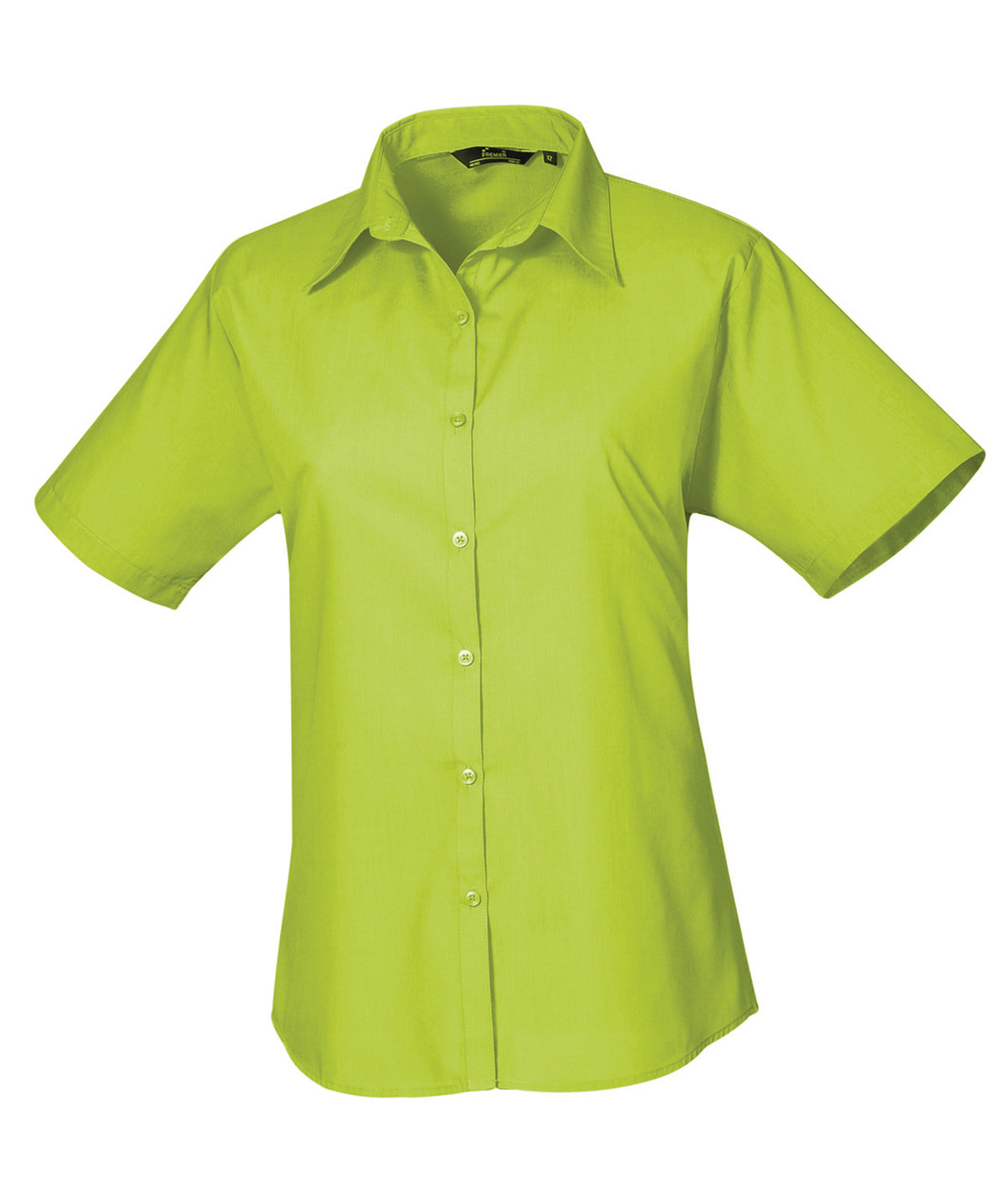 Premier Women’s short sleeve poplin blouse Lime - 6 - Blouses
