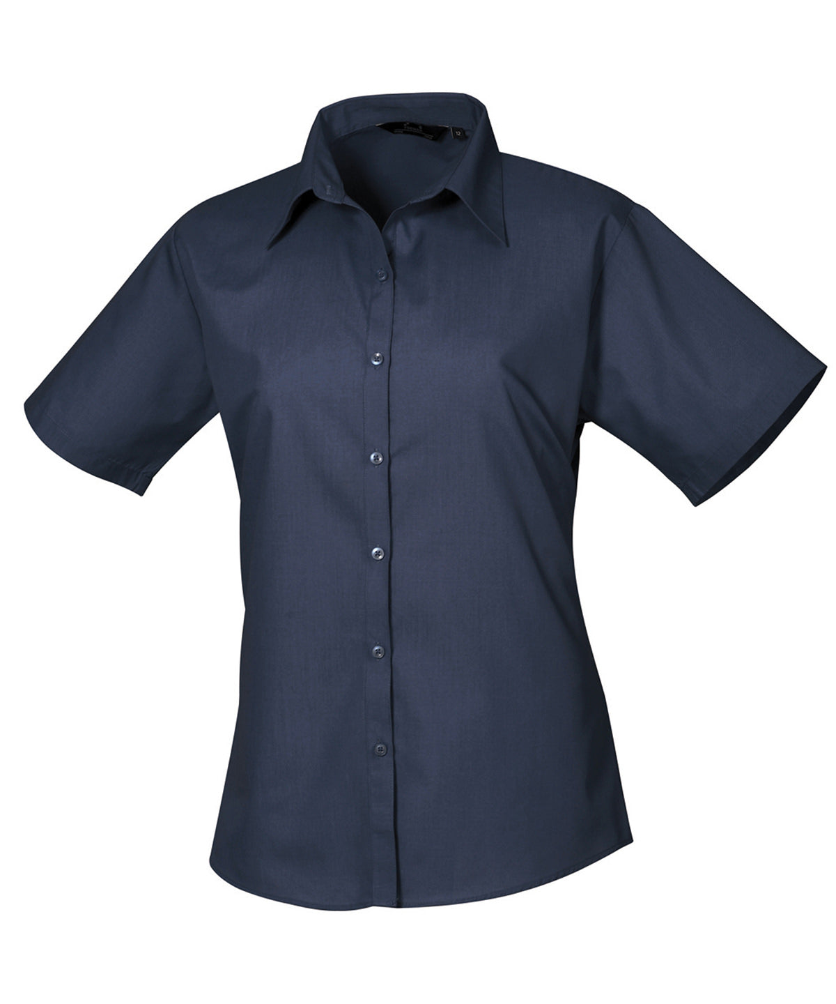 Premier Women’s short sleeve poplin blouse Navy - 6 - Blouses