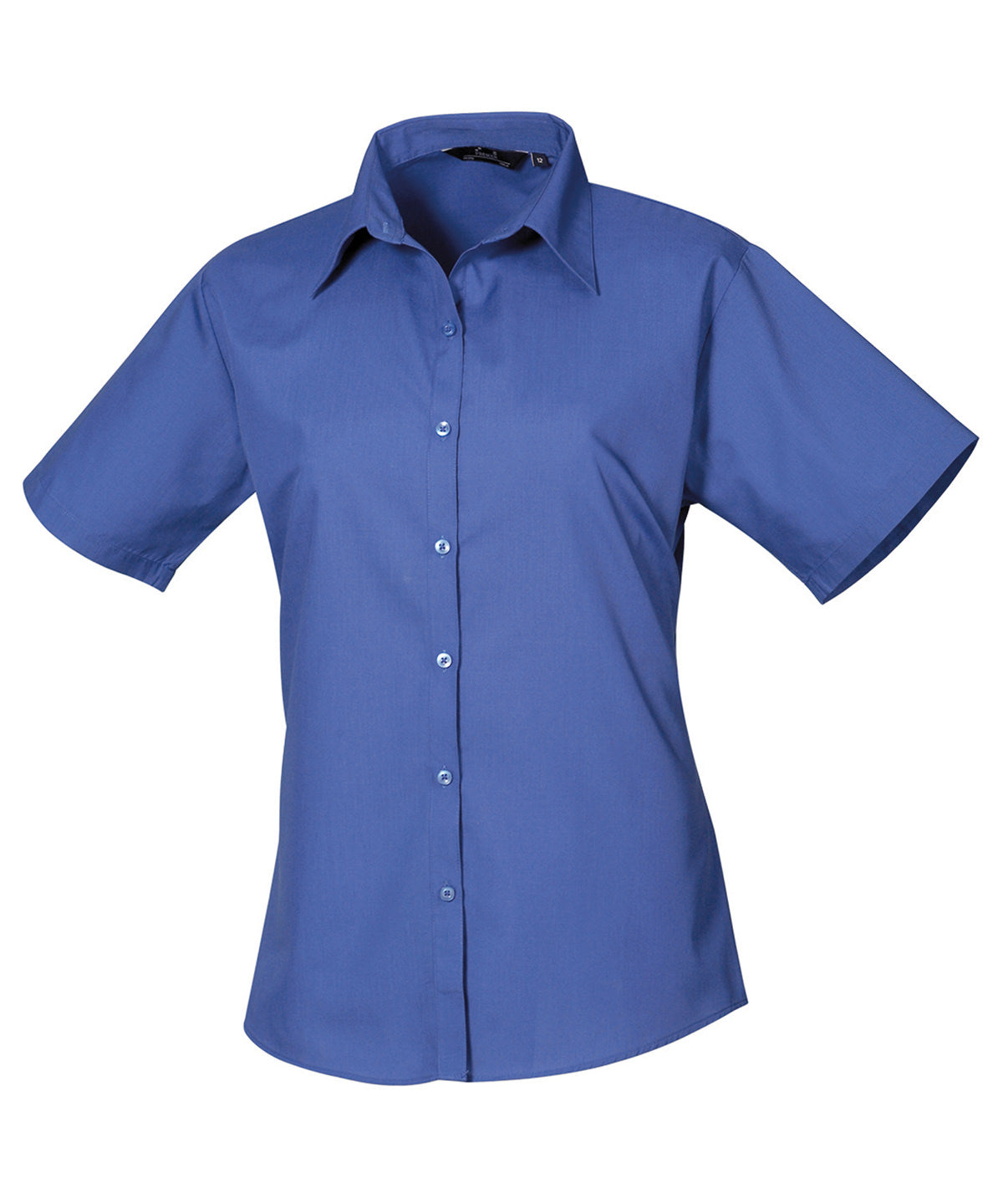 Premier Women’s short sleeve poplin blouse Royal - 6 - Blouses