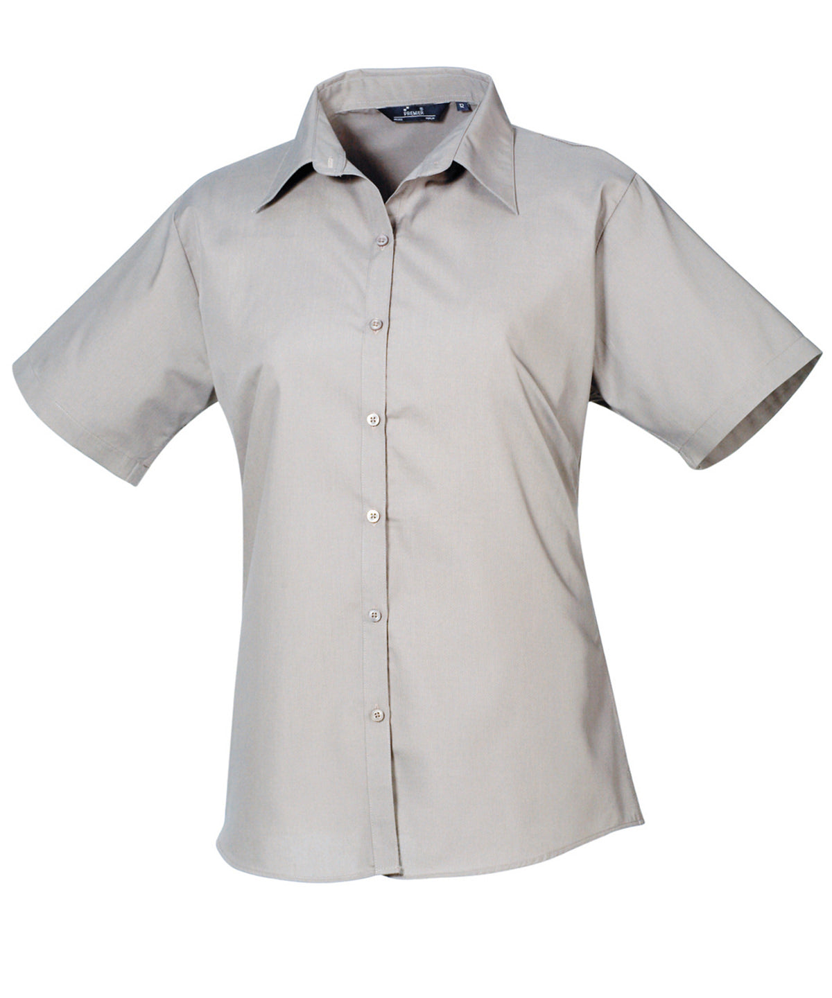 Premier Women's short sleeve poplin blouse Silver