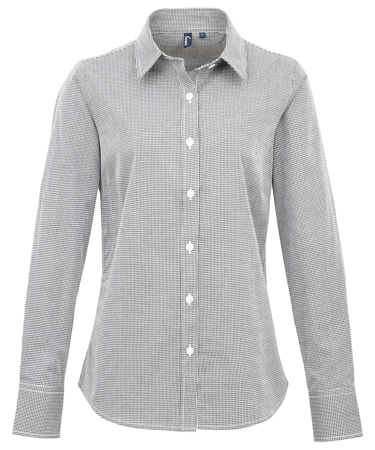 Premier Women's Microcheck  long sleeve cotton shirt
