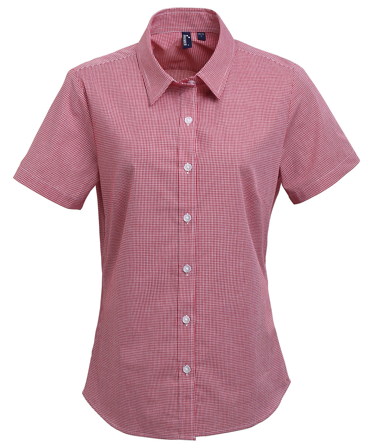 Premier Women's Microcheck  short sleeve cotton shirt