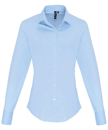 Premier Women's stretch fit cotton poplin long sleeve blouse