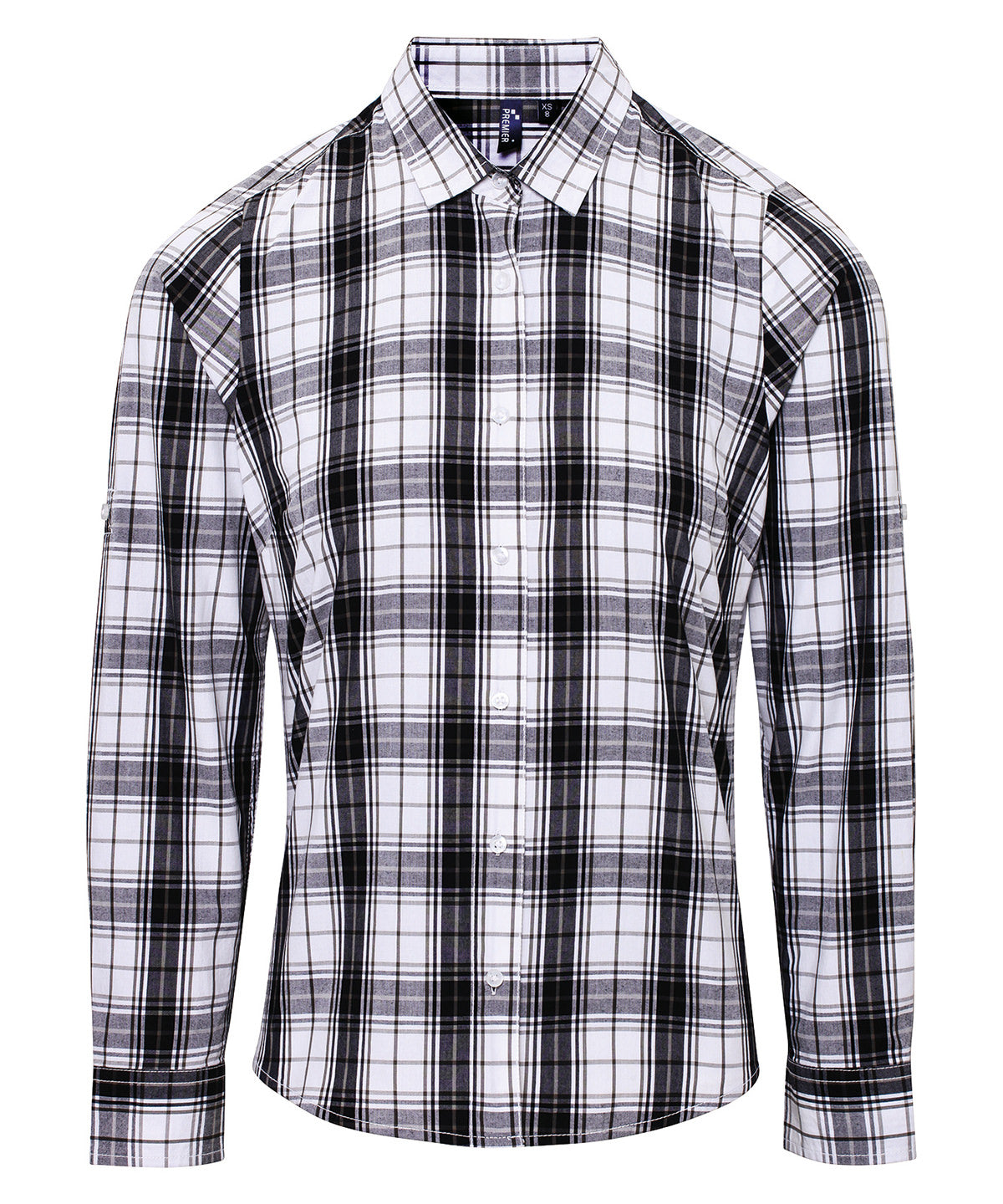 Premier Women's Ginmill check cotton long sleeve shirt