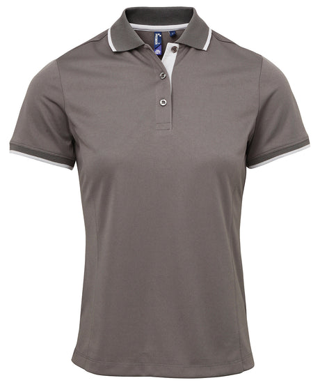 Premier Womens contrast Coolchecker polo