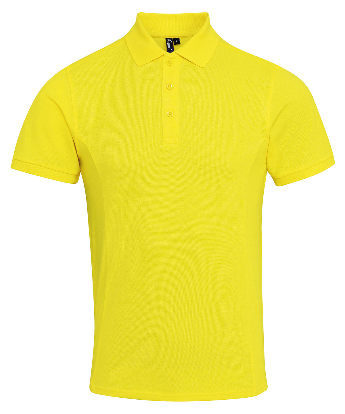 Premier Coolchecker plus piqué polo with CoolPlus Yellow - S - Polo Shirts