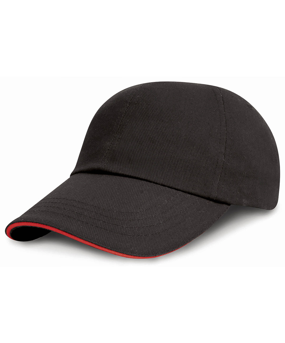Result Junior low-profile heavy brushed cotton cap with sandwich peak