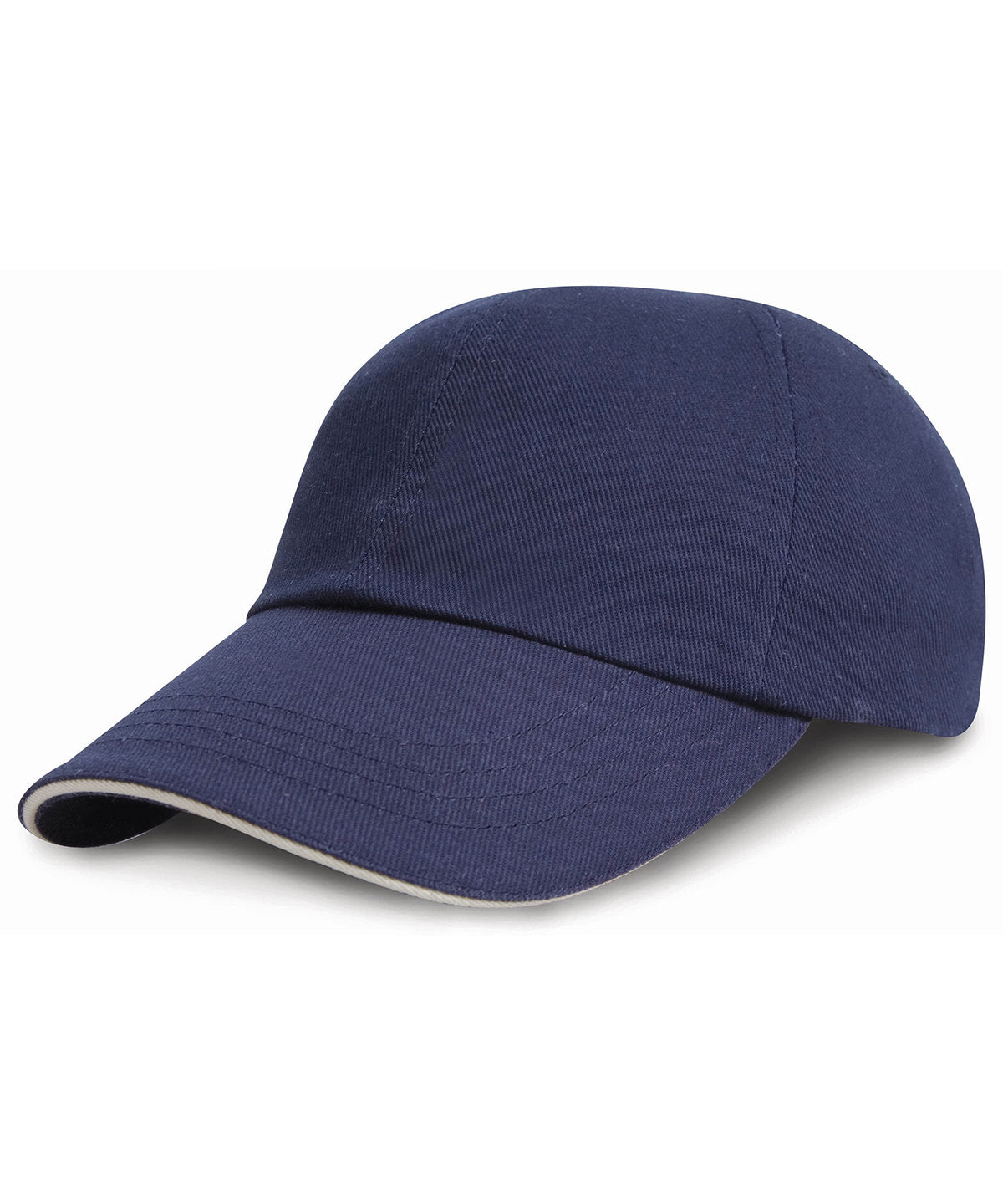 Result Junior low-profile heavy brushed cotton cap with sandwich peak